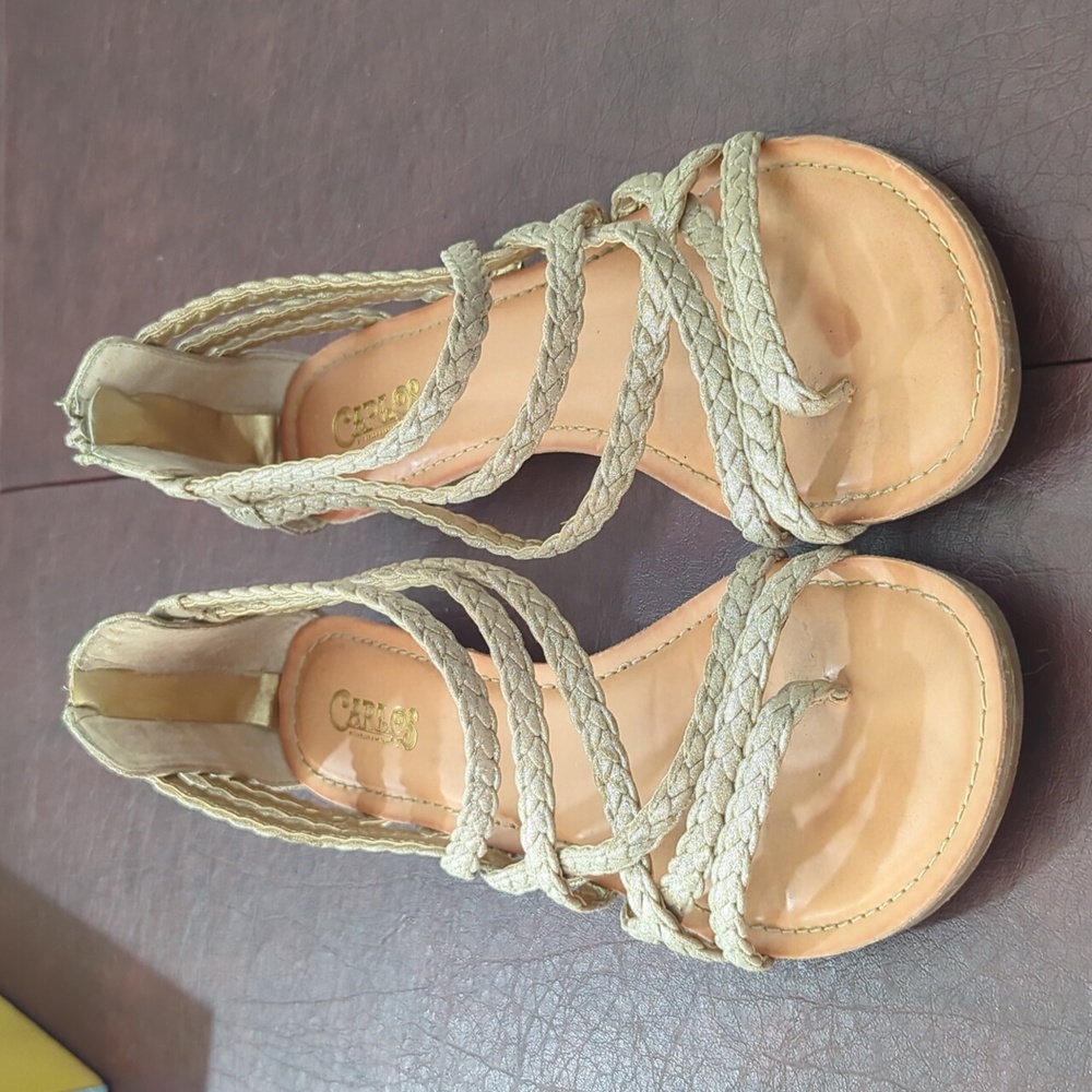 Carlos Santana Gold Gladiator Sandals